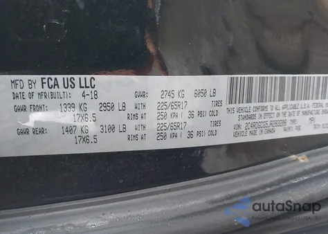 2018 Dodge Grand Caravan Sxt из США, поврежденный, VIN 2C4RDGCG5JR283208